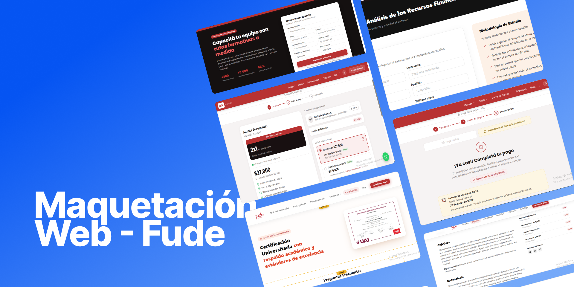 Maquetación web FUDE